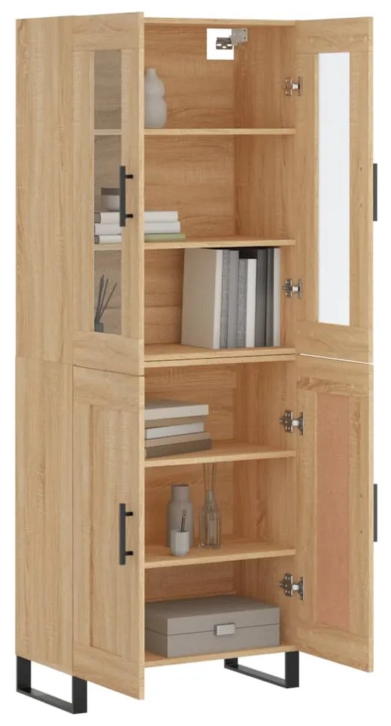 vidaXL Ντουλάπι Sonoma δρυς 69,5 x 34 x 180 εκ. από Επεξεργασμένο Ξύλο