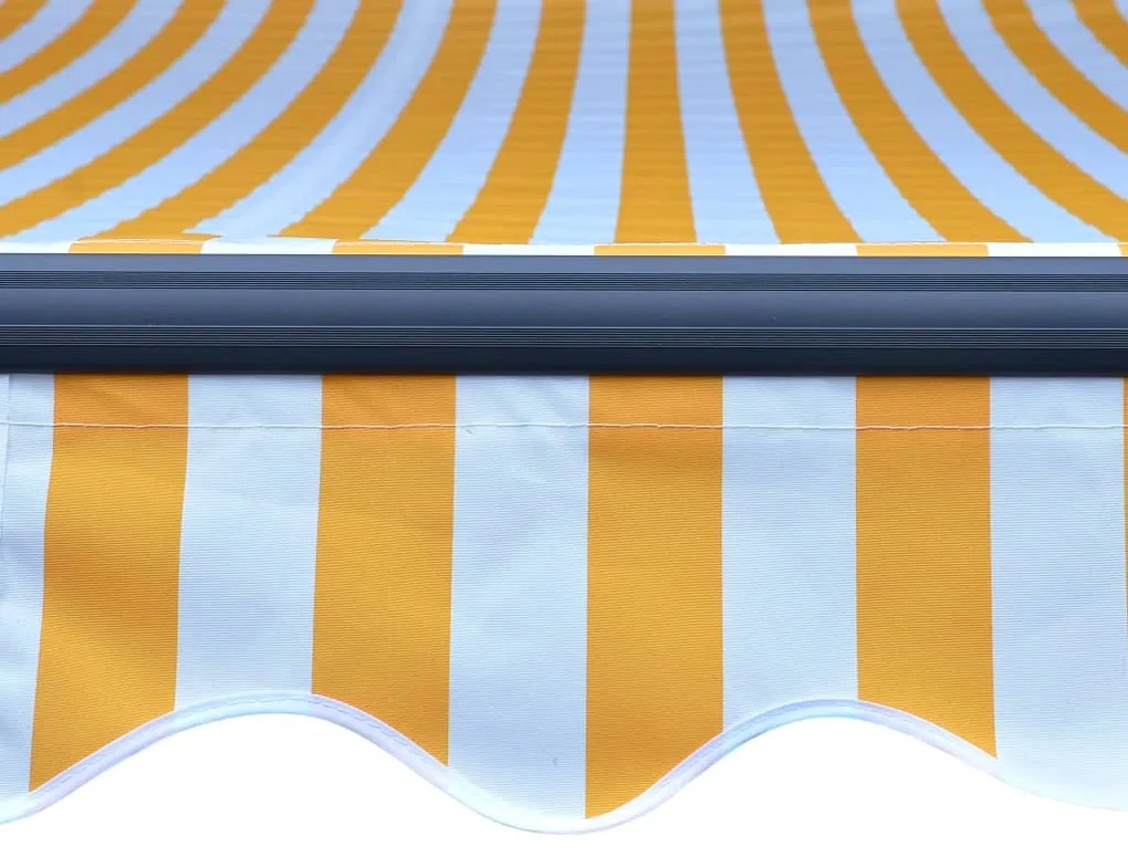 vidaXL Τέντα Συρόμενη Χειροκίνητη με LED Κίτρινο / Λευκό 600 x 300 εκ.
