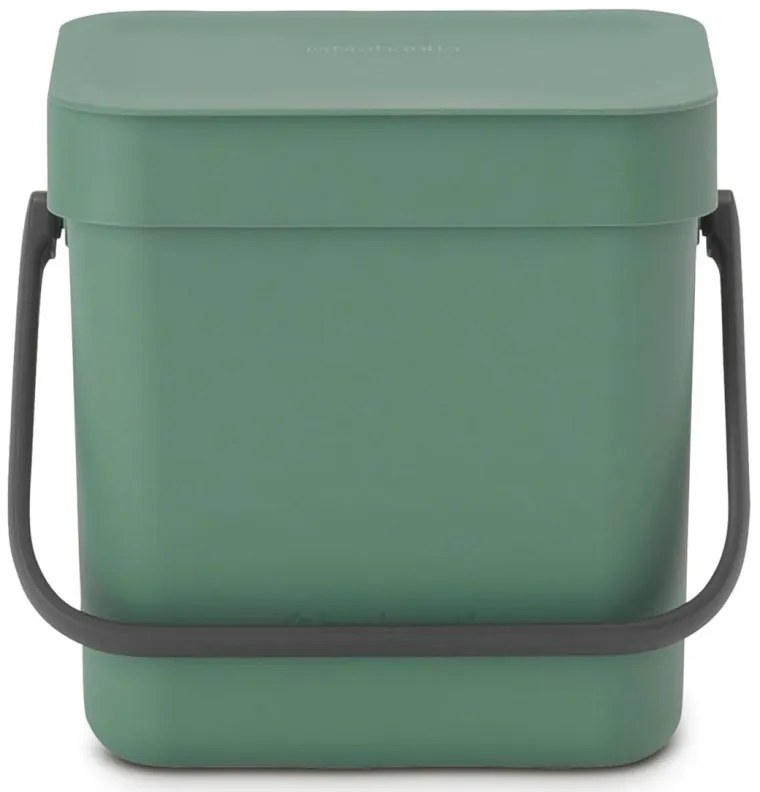 Brabantia Sort&Go κάδος χωριστής συλλογής 1003229, 3 l, Χειρολαβή, Επιτοίχιος, Σκούρο πράσινο