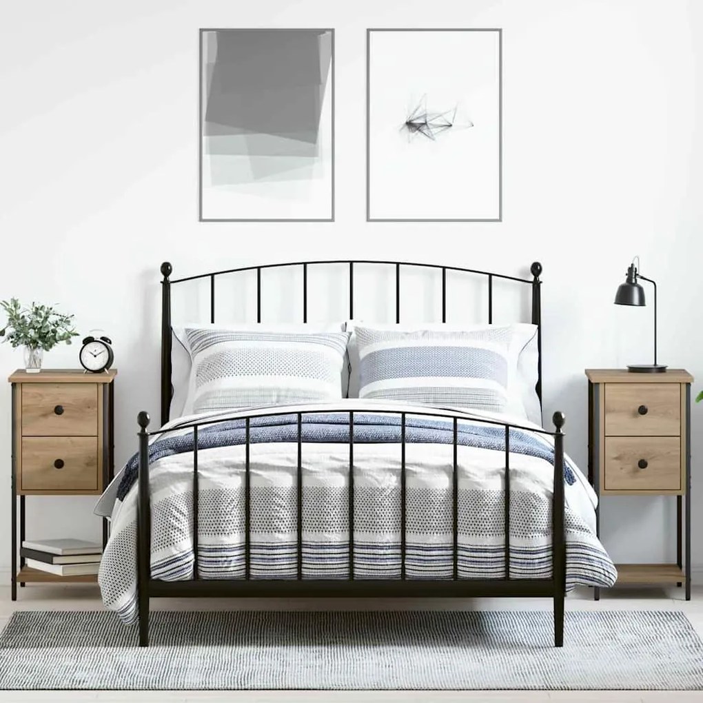 Κομοδίνο 2 pcs artisan δρυς 32 x 42 x 70 εκ Επεξεργασμένο ξύλο