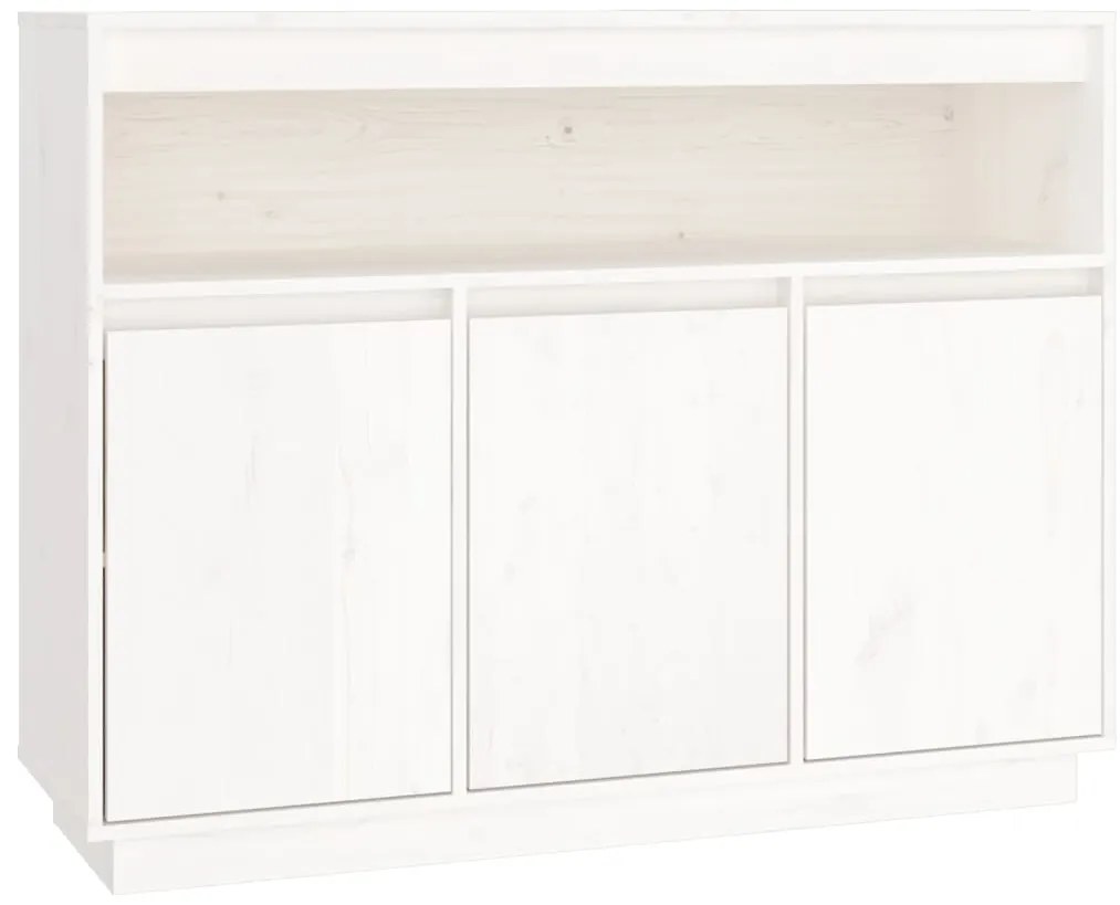 vidaXL Ντουλάπι Λευκό 104,5x34x80 εκ. από Μασίφ Ξύλο Πεύκου