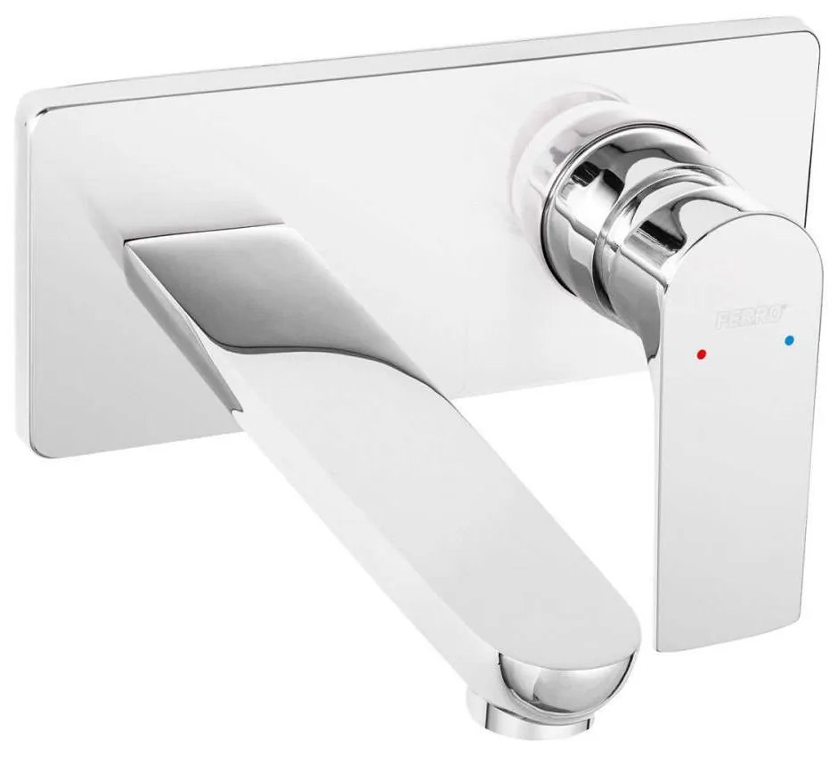 Μπαταρία Νιπτήρος Εντοιχισμού Algeo Square BAQ3PA18 Chrome Ferro Metal