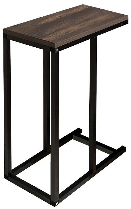 Τραπεζάκι βοηθητικό Agiro Megapap χρώμα rustic καρυδί 45,7x25,5x62,9εκ.