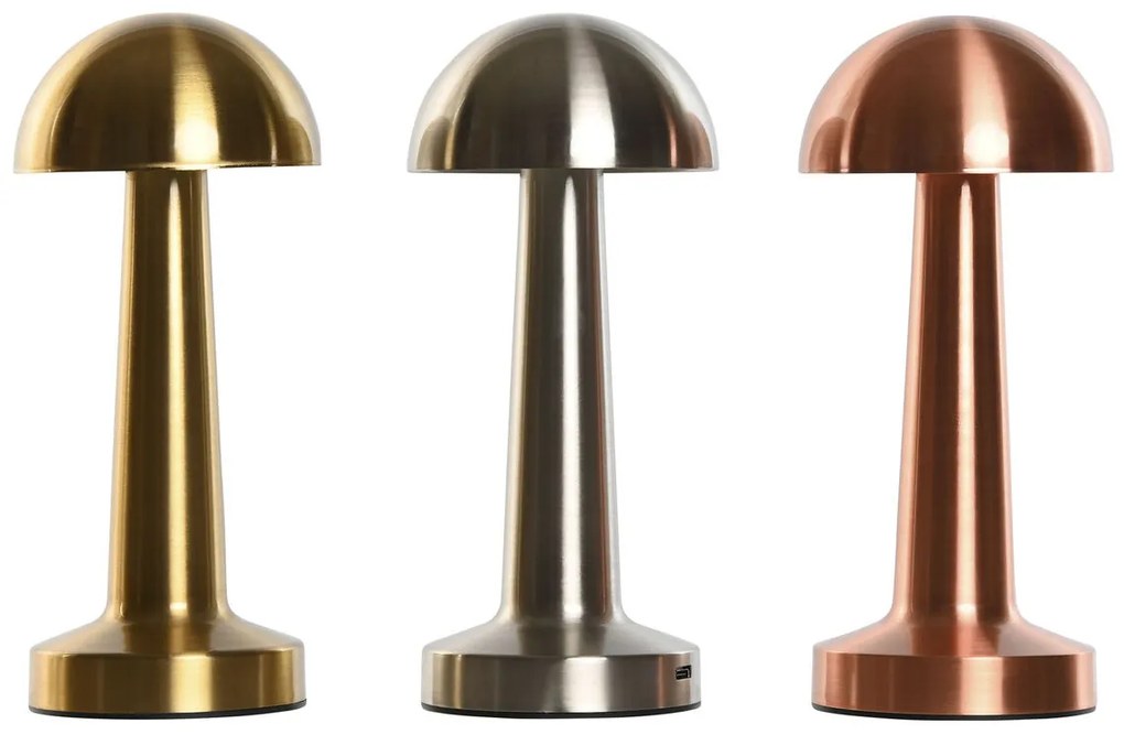 Επιτραπέζιο Φωτιστικό Home ESPRIT Χαλκός Χρυσό Ασημί Μέταλλο Σίδερο 9 x 9 x 21 cm (3 Μονάδες)