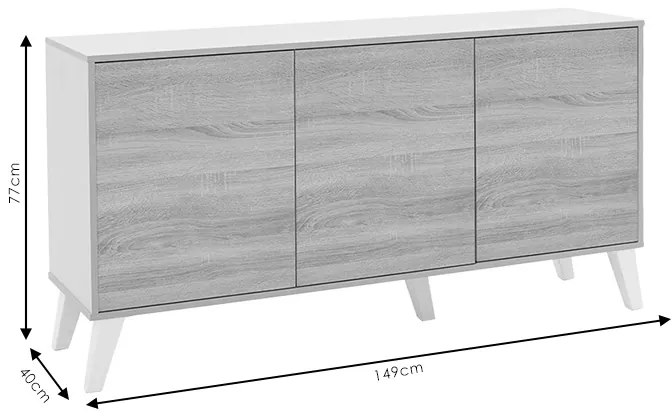 Μπουφές Billie pakoworld sonoma-ανθρακί 149x40x77εκ - 248-000005 - 248-000005
