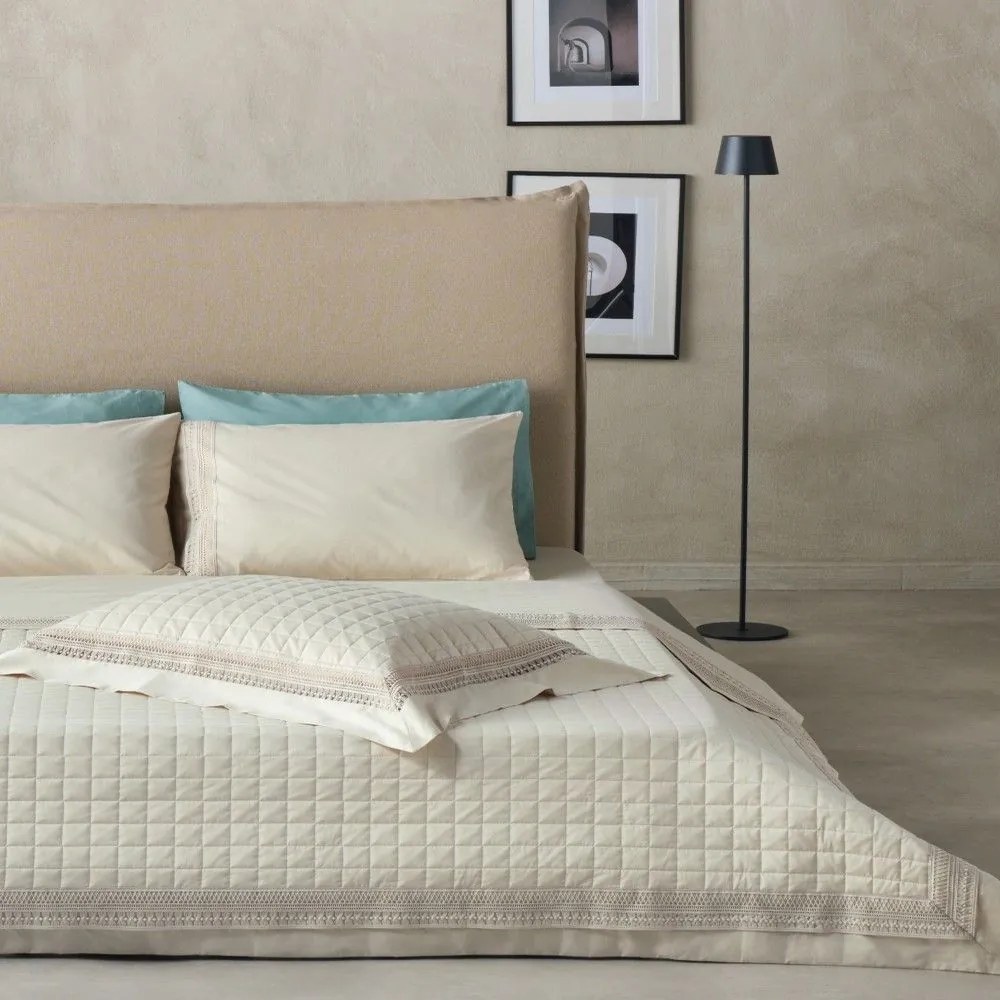 Κουβερλί Felicity 12 (Σετ 3τμχ) Beige Kentia Υπέρδιπλo 230x250cm 100% Βαμβακοσατέν