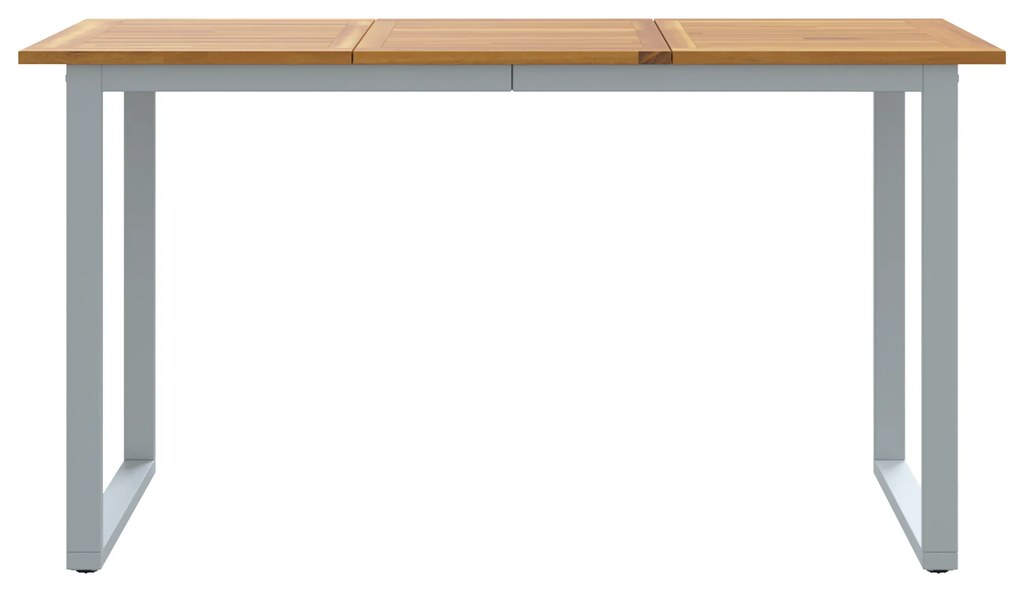 vidaXL Εξωτερικό Τραπεζάκι Φαγητού Γκρι 140x80x75 εκ. Ατσάλι & Μασίφ ξύλο ακακίας