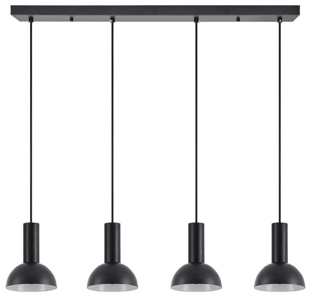 Φωτιστικό Οροφής  SE21-BL-4-4BL-MS3 ADEPT TUBE Black Pendant Black Metal Shade+ - 51W - 100W - 77-8560