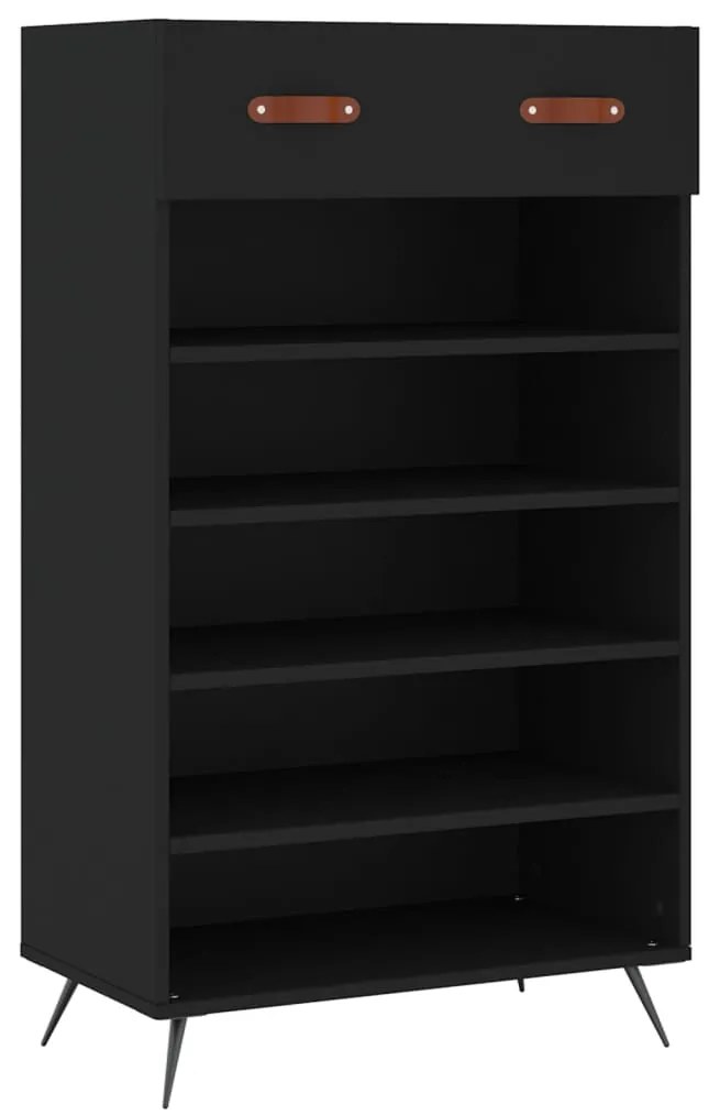 vidaXL Παπουτσοθήκη Μαύρη 60 x 35 x 105 εκ. από Επεξεργασμένο Ξύλο
