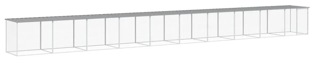 vidaXL Κοτέτσι - Κλουβί με Στέγη Αν. Γκρι 1003x98x90 εκ. Γαλβ. Ατσάλι