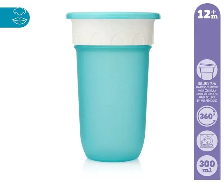Ποτήρι Εκπαιδευτικό 360° 300ml Blue +12m Kiokids