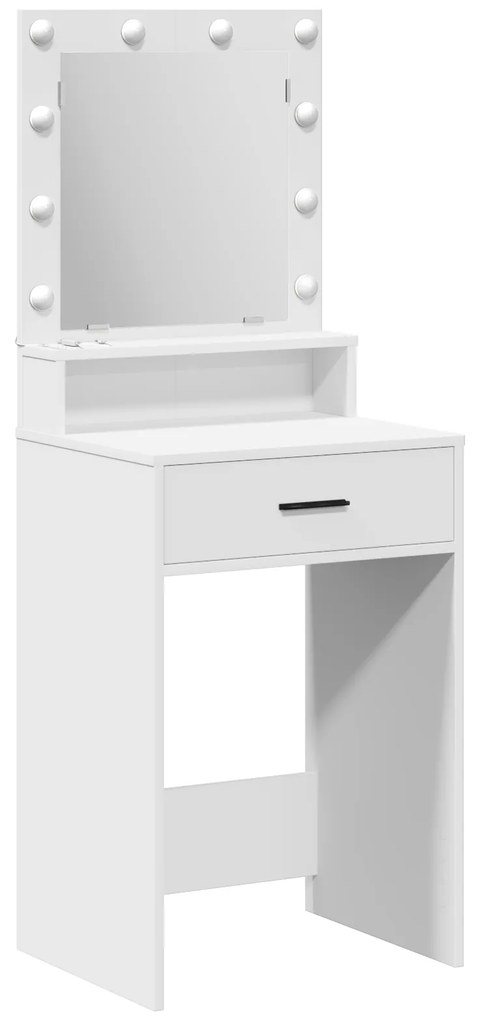 vidaXL Κομοδίνο με συρτάρι Λευκό 50 x 41 x 135 εκ Επεξεργασμένο ξύλο