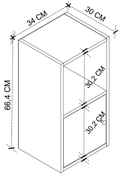 Κομοδίνο Vito Megapap χρώμα λευκό 34x30x66,4εκ. - GP041-0088,1