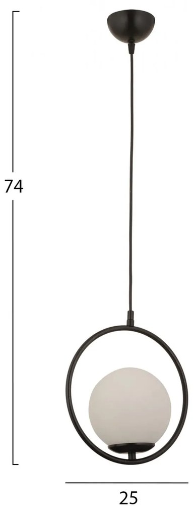 Φωτιστικό οροφής C7418.01 Μεταλλικό Μαύρο 25x74 εκ. 25x25x74 εκ.