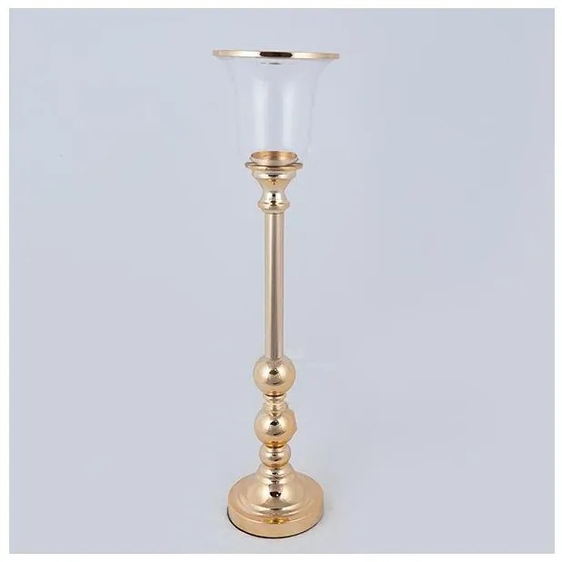 Κηροπήγιο Μεταλλικό Χρυσό 15x64cm 752-24087 Estheti-752-24087-Χρυσό 752-24087