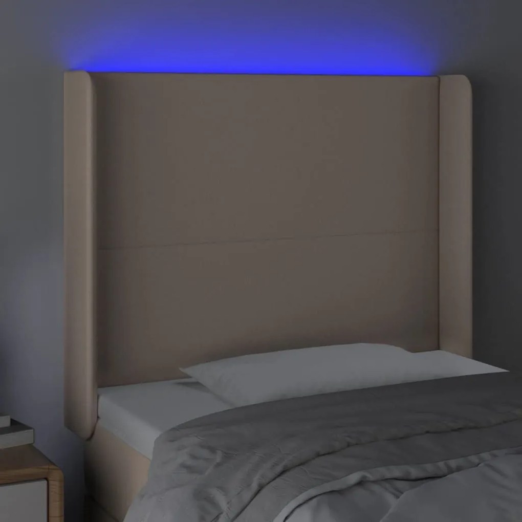 Κεφαλάρι Κρεβατιού LED Καπουτσίνο 83x16x118/128 εκ - Καφέ