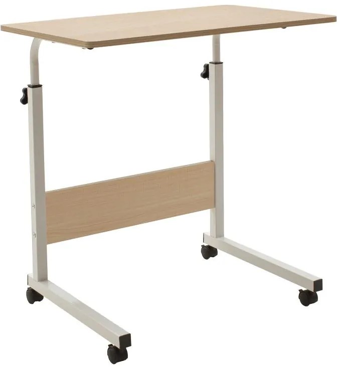 Γραφείο Piper με αυξομείωση ύψους-MDF φυσικό-λευκό 60x40x69-90εκ 60x40x69 εκ.