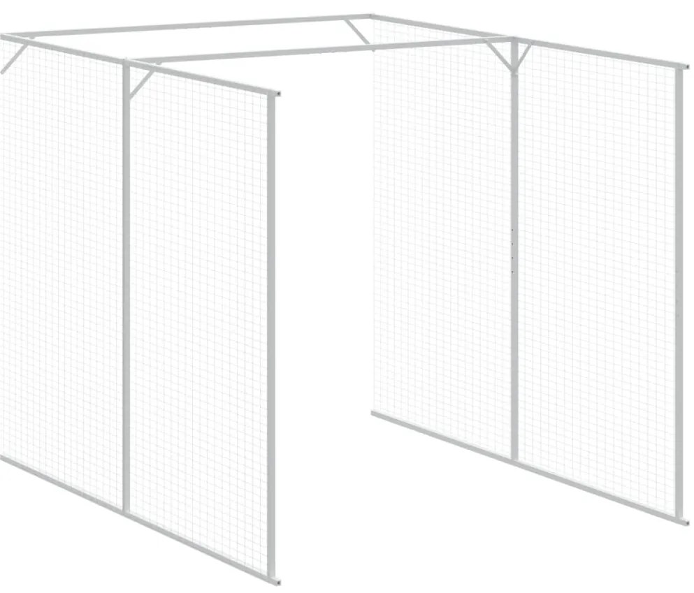 vidaXL Σπιτάκι Σκύλου με Αυλή Ανθρακί 165x1271x181 εκ. Γαλβαν. Χάλυβας