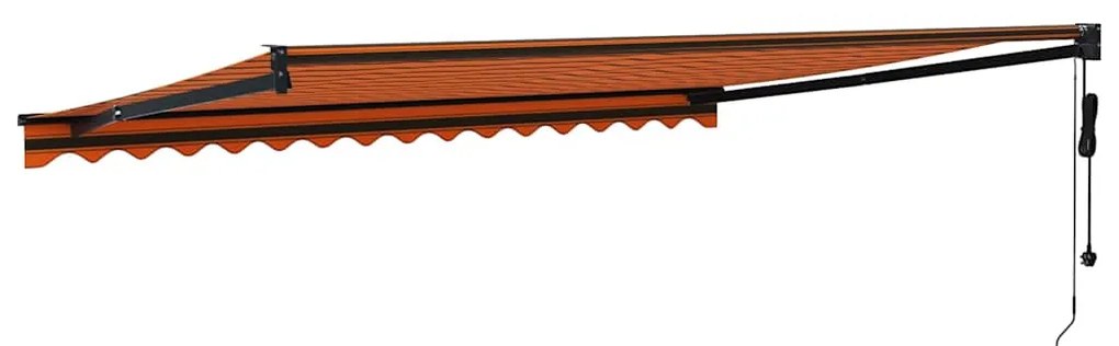 vidaXL Τέντα Πτυσσόμενη Αυτόματη Πορτοκαλί / Καφέ 4,5 x 3 μ.