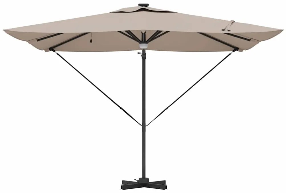 vidaXL Ρώμη Ομπρέλα Taupe 286 x 285 x 270 εκ Αλουμίνιο και Πολυεστέρας