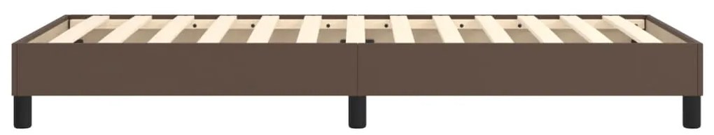 vidaXL Σκελετός Κρεβατιού με Ελατήρια Καφέ 80 x 200 εκ. από Συνθετικό Δέρμα