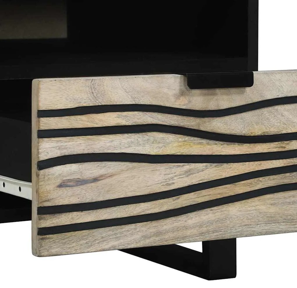 vidaXL Τραπεζάκι σαλονιού with Drawer Άσπρο, Μαύρο 80 x 54 x 40 εκ