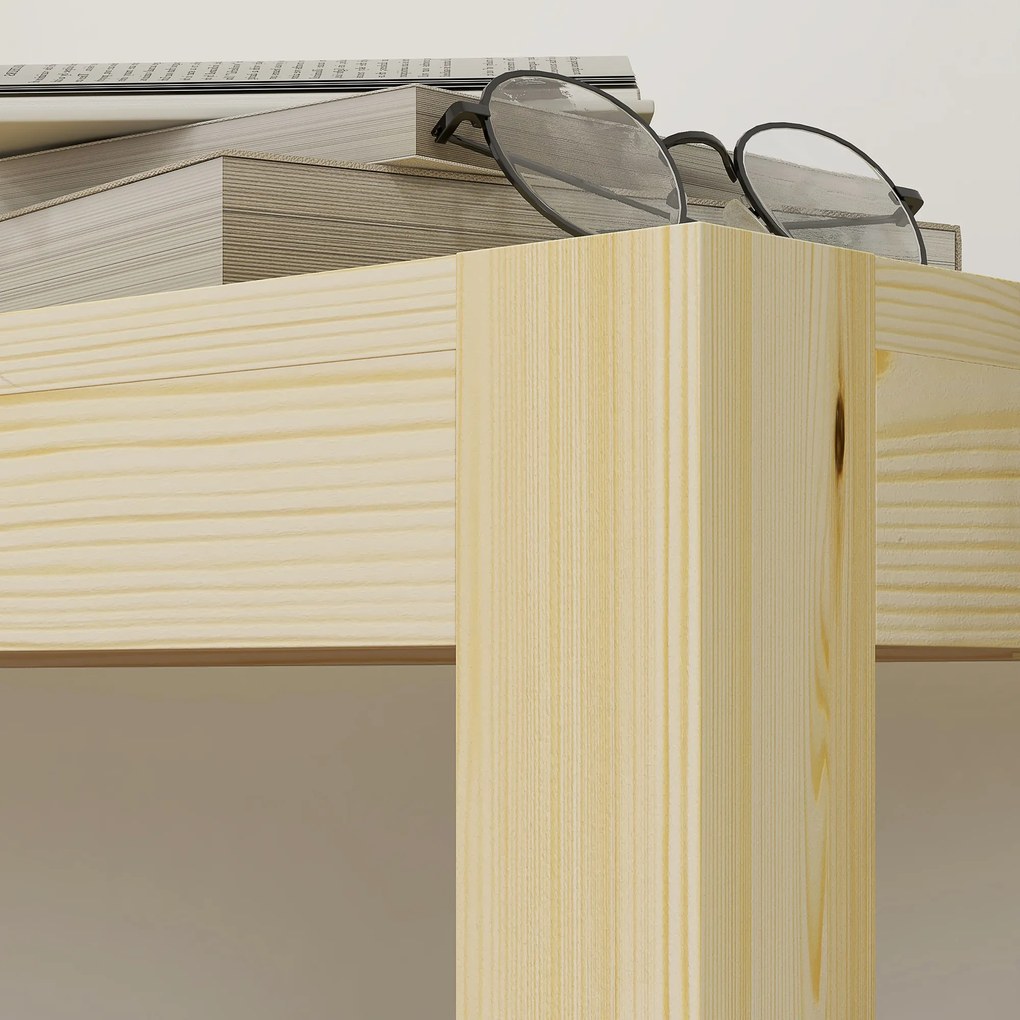 HOMCOM Πάγκος Ξύλινος Πάγκος Κουζίνας, Μασίφ Ξύλο, Πάγκος 3 Θέσεων, 120 cm x 33 cm x 45 cm, Φυσικό