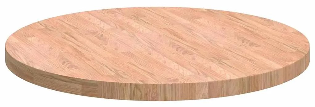 vidaXL Καπάκι τραπεζιού Ανοιχτό καφέ Ø 80 x 4 cm Στερεό ξύλο δρυός