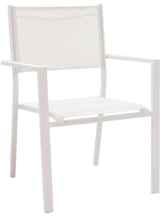 Τραπεζαρία Zacreta- Kliton σετ 3τεμ pakoworld αλουμίνιο σε λευκή απόχρωση 80x80x74εκ