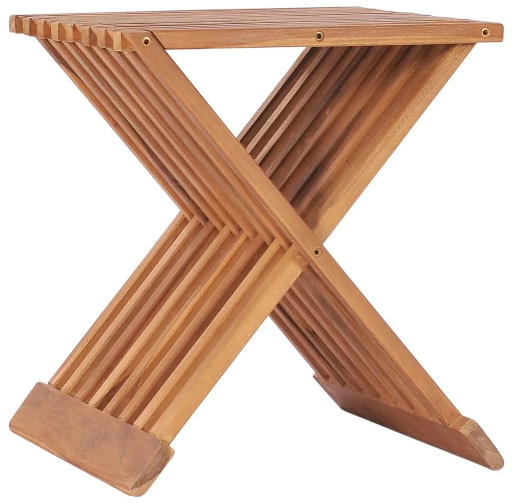 vidaXL Σκαμπό Πτυσσόμενο 40 x 32 x 45 εκ. από Μασίφ Ξύλο Teak