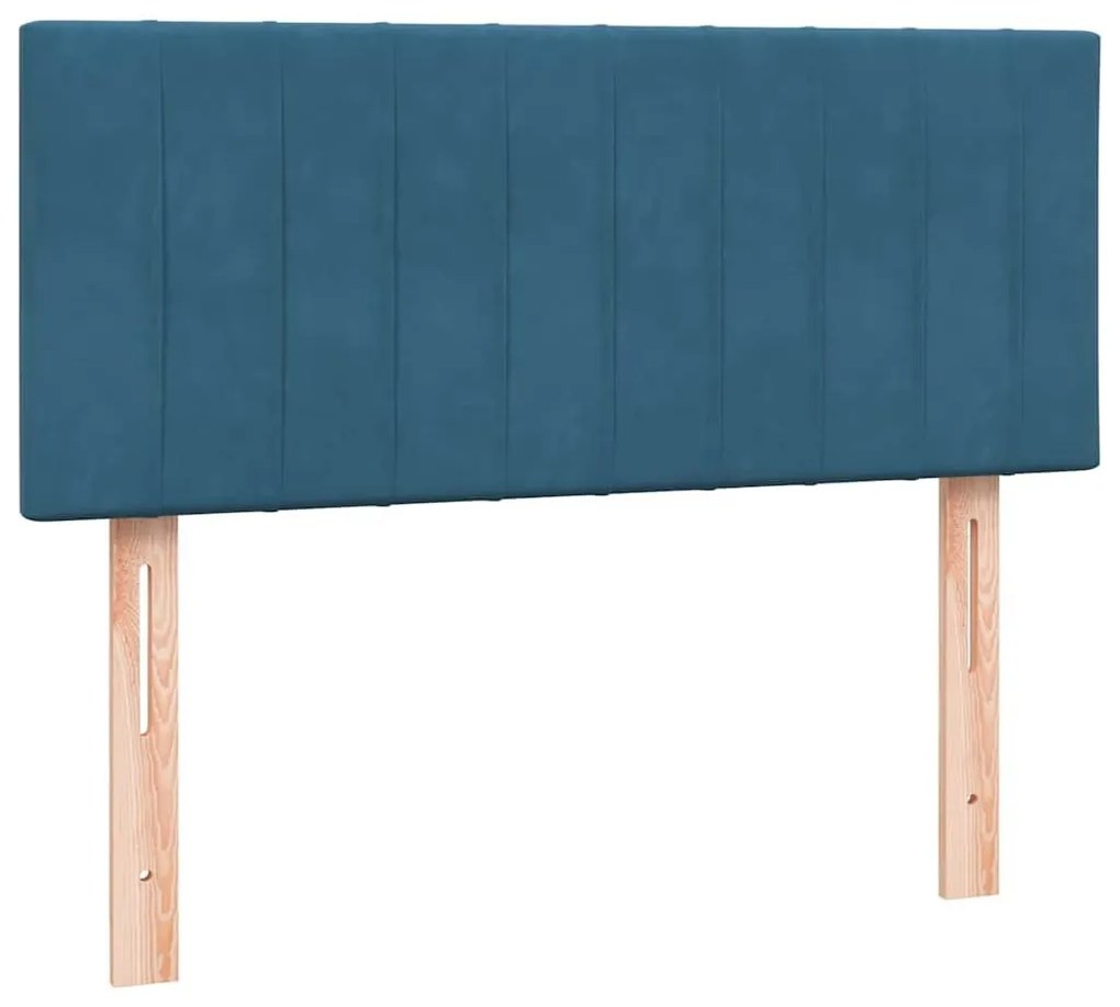 Κρεβάτι Boxspring με Στρώμα Σκούρο Μπλε 120x210 εκ. Βελούδινο - Μπλε