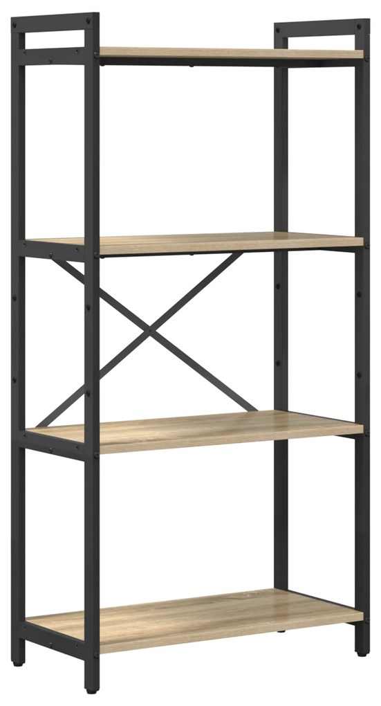 vidaXL Βιβλιοθήκη Sonoma Δρυς 60 x 30 x 118 εκ MDF και Χάλυβας