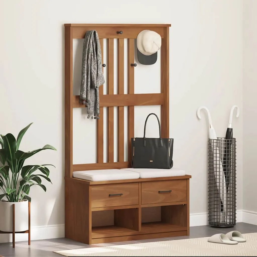 vidaXL Δέντρο χωλ "SANDNES" 87x40x159,5 εκ. Πεύκο μασίφ ξύλο