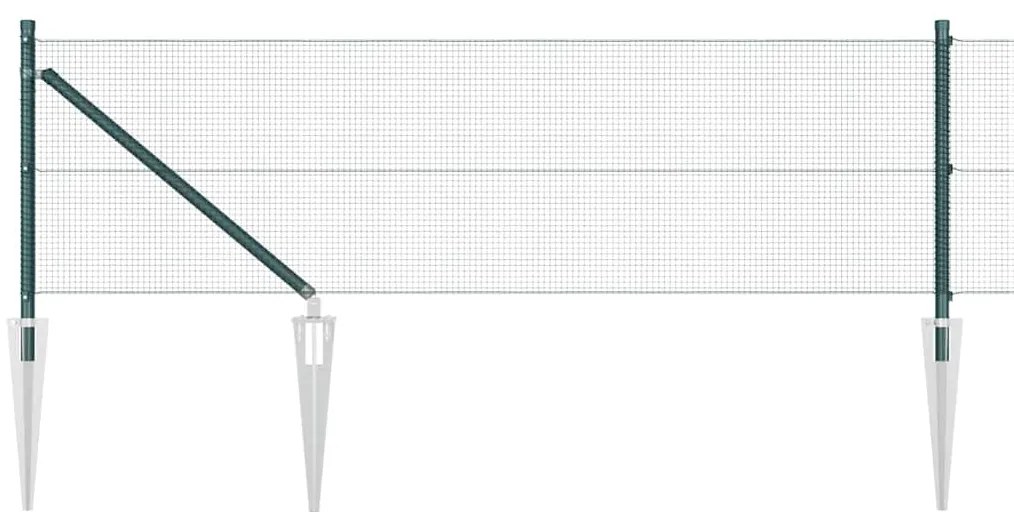 vidaXL Φράχτης με Στήλες. Πράσινο 0.8 x 10 m Ατσάλι