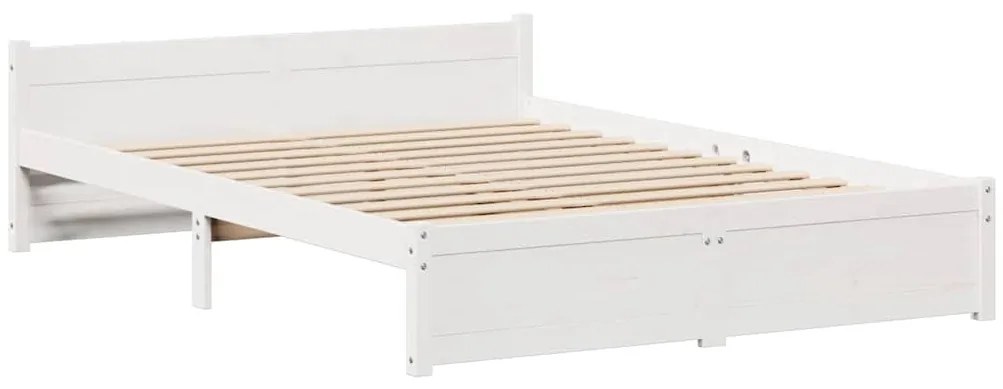 vidaXL Σκελετός Κρεβ. Χωρίς Στρώμα Λευκό 140x200 εκ Μασίφ Πεύκο