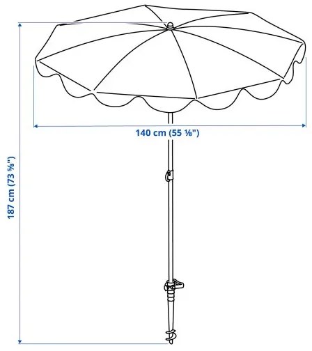 STRANDÖN ομπρέλα ήλιου, 140 cm 705.227.65