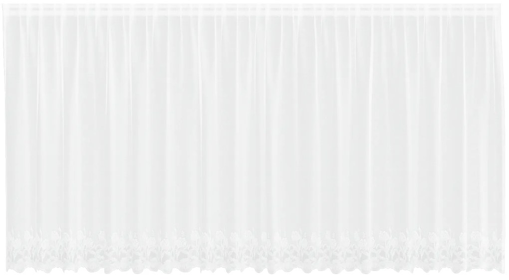 vidaXL Κουρτίνα Δαντέλας με κουρτίνες Floral Λευκό 500 x 180 εκ. Πολυεστέρας