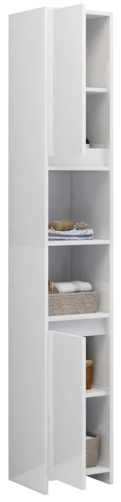 vidaXL Στήλη Μπάνιου Γυαλιστερό Λευκό 30 x 30 x 183,5 εκ. Επεξ. Ξύλο
