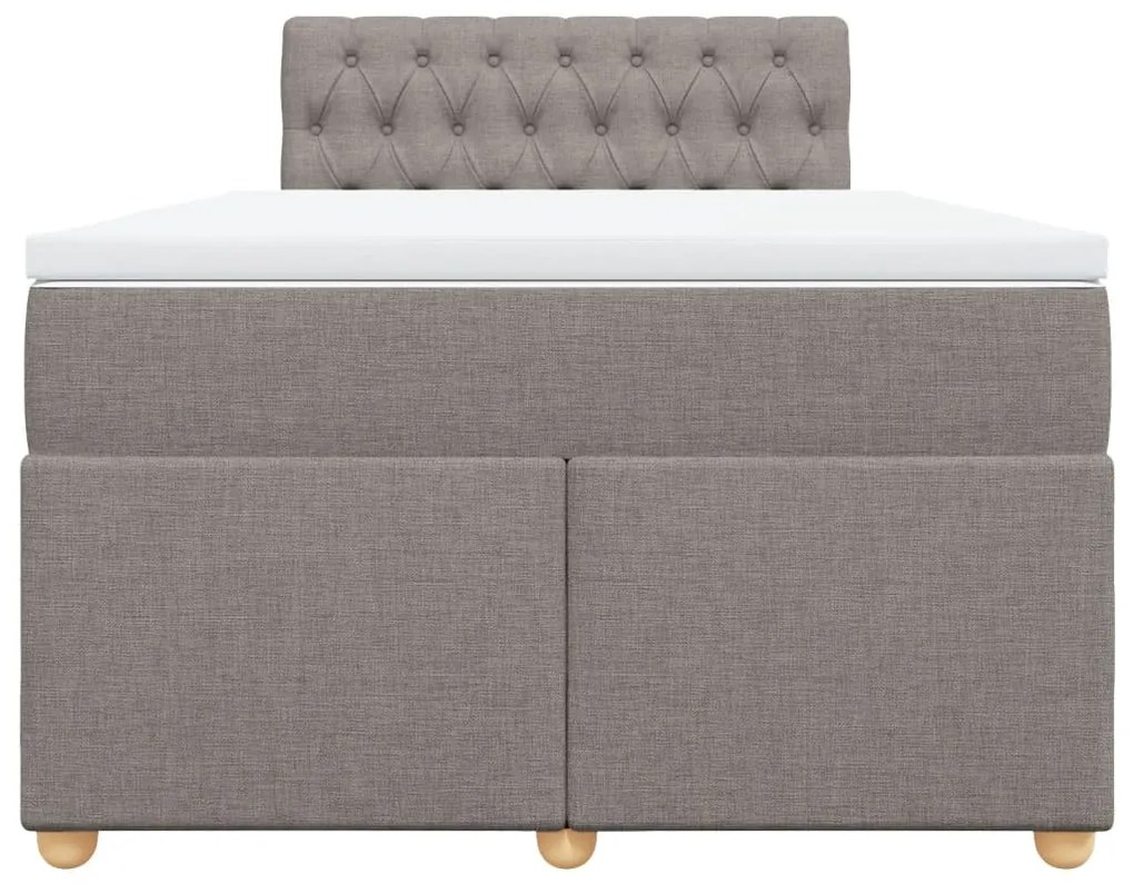 vidaXL Κρεβάτι Boxspring με Στρώμα Taupe 120x190 εκ. Υφασμάτινο