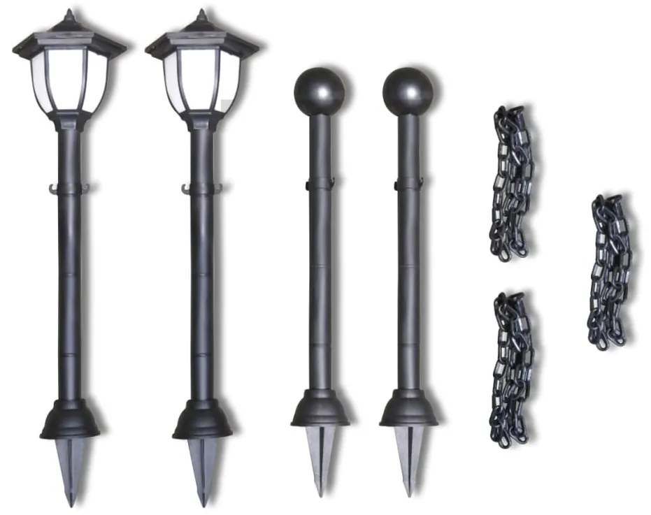 Περίφραξη με αλυσίδα και ηλιακά φωτιστικά