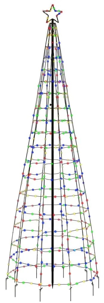 vidaXL Χριστουγεννιάτικο δέντρο LED με καρφιά 570 LED πολύχρωμα