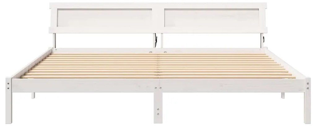 vidaXL Σκελετός Κρεβατιού Λευκό 200 x 200 cm Μασίφ ξύλο πεύκου