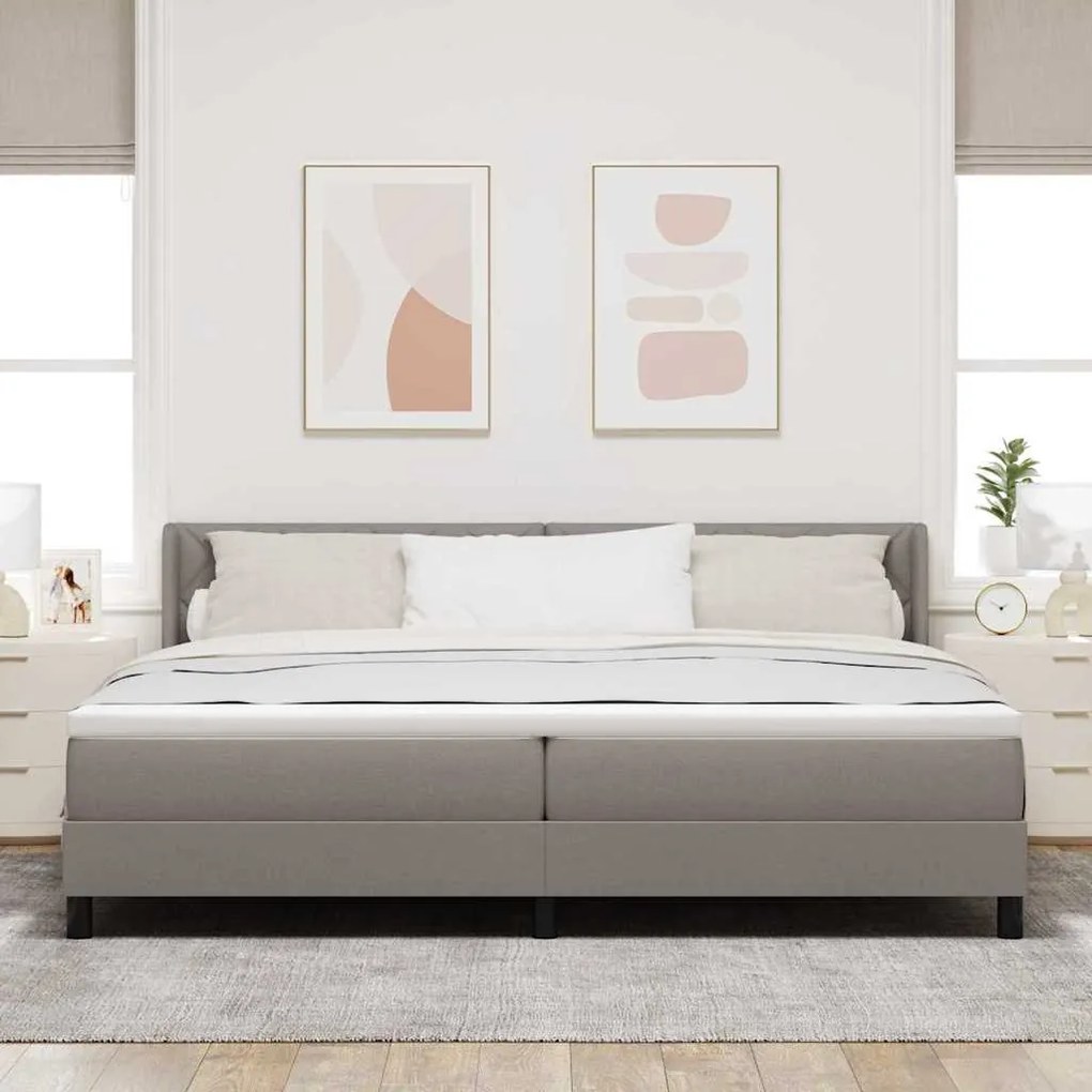 vidaXL Κρεβάτι box spring με στρώμα με στρώμα Taupe 200 x 200 cm