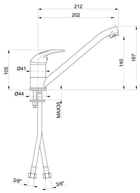 Μπαταρία Κουζίνας Eco-1 Χρώμιο 5x22x16.7 εκ.