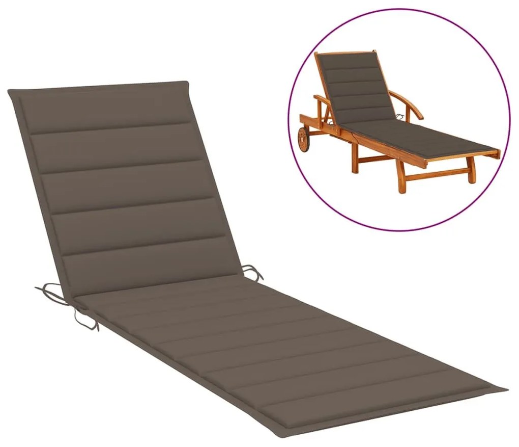 Μαξιλάρι Ξαπλώστρας Taupe 200 x 50 x 3εκ. από Ύφασμα Oxford 314196