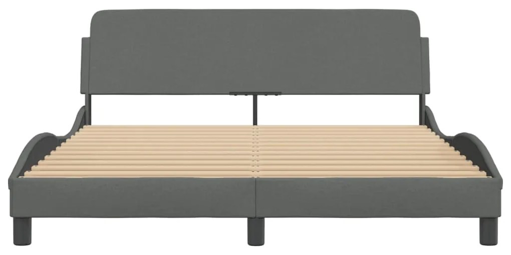 vidaXL Σκελετός Κρεβατιού Dover Σκ. Γκρι 160x200 εκ.Υφασμάτινο