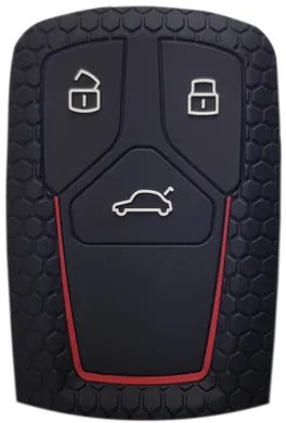 Θήκη κλειδιού για αυτοκίνητα Audi 2008-02, εύκαμπτη, μαύρη