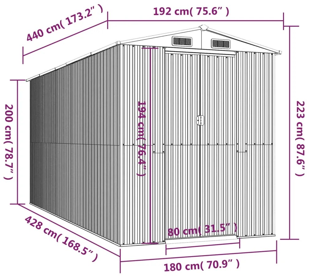 ΑΠΟΘΗΚΗ ΚΗΠΟΥ ΑΝΟΙΧΤΟ ΚΑΦΕ 192X440X223 ΕΚ. ΓΑΛΒΑΝΙΣΜΕΝΟ ΑΤΣΑΛΙ 3147474