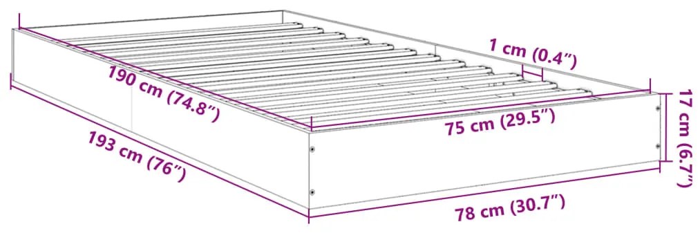 Πλαίσιο Κρεβατιού Χωρ. Στρώμα Καφέ Δρυς 75x190εκ Επεξ. Ξύλο - Καφέ