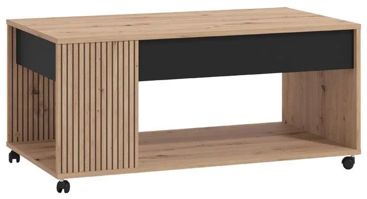 Τραπεζάκι Σαλονιού Mayenne Artisan Oak - Μαύρο Μάτ 101x55x45 εκ.